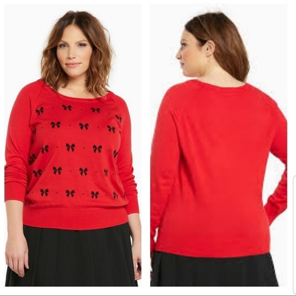 torrid Sweaters - Torrid Red Bow Sweater Size 2X